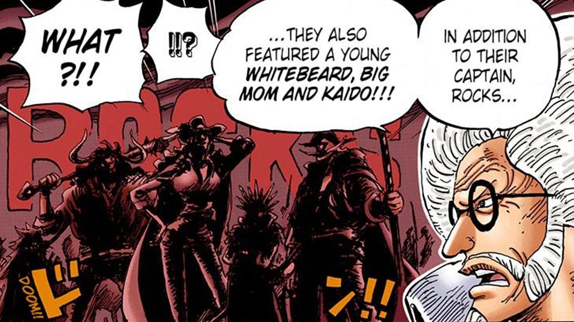 The formidable Rocks Pirates (Image via Shueisha)